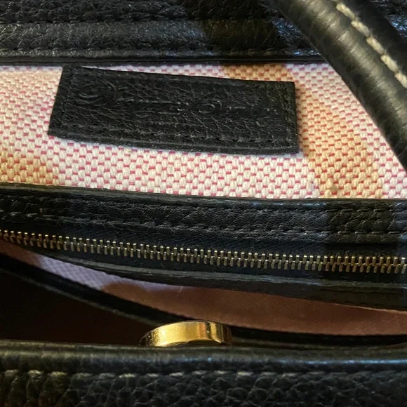 Dooney & Bourke Black Leather Tote with Gold Accents EUC - Picture 6 of 9